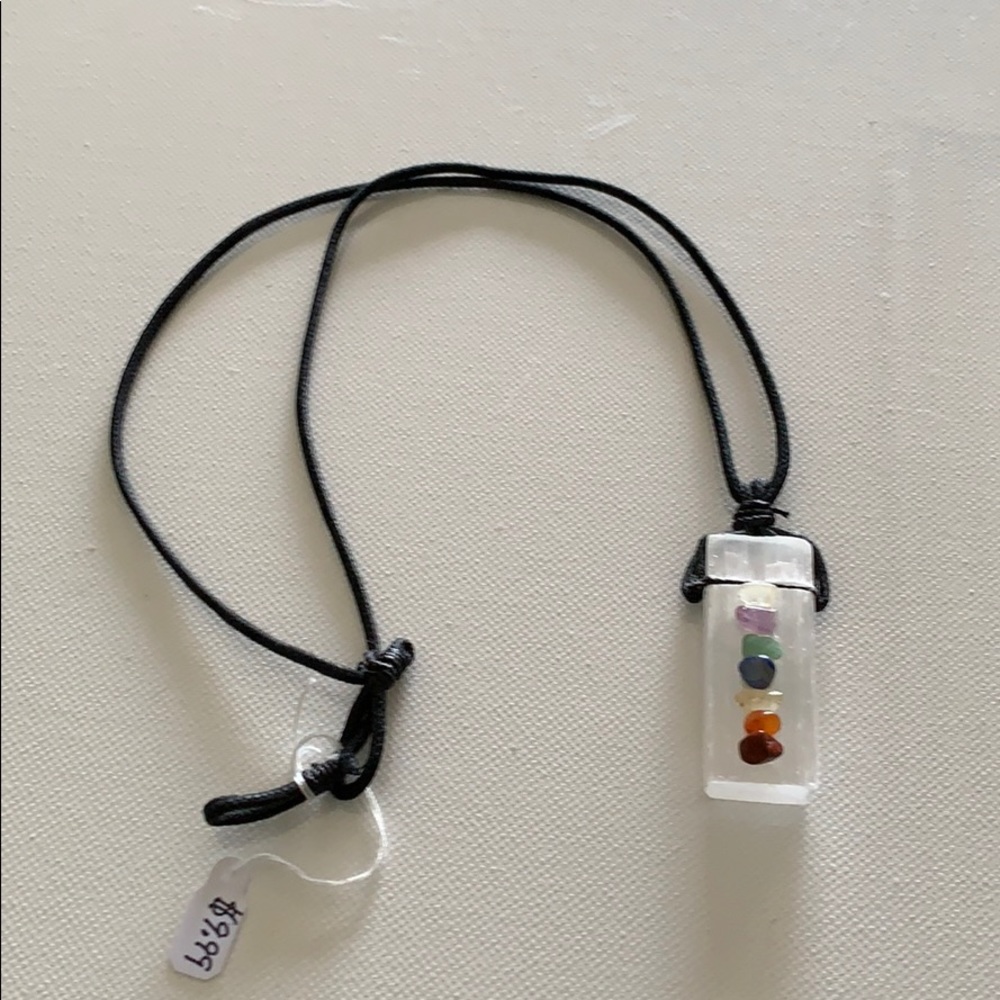 Reiki Selenite and mini stones necklace